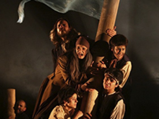 Actores de "Mocha Dick", montaje teatral de la compañía La Mona Ilustre.