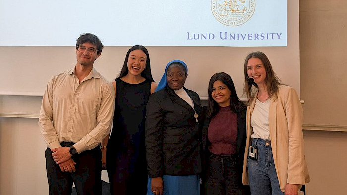 UC Chile Master’s students with Llewellyne Delelis