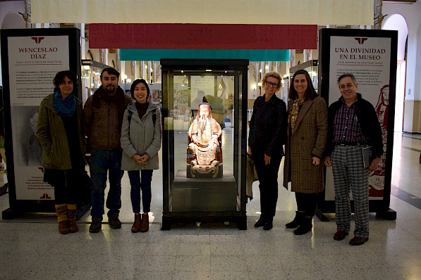 María Montt in a museum