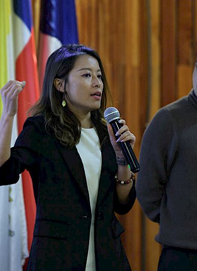 Chinese student presenting