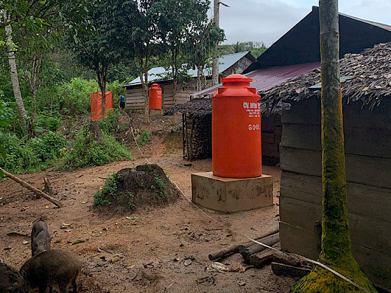 Estanques de agua en la localidad de Wansar.