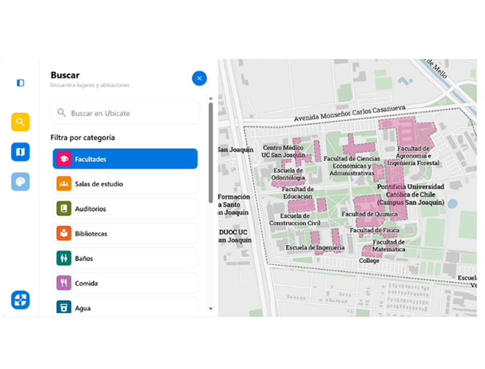 Despliegue del mapa digital Ubícate en la UC.