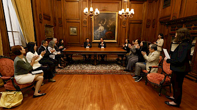 President Juan Carlos de la Llera with authorities