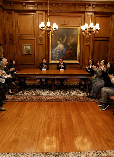 President Juan Carlos de la Llera with authorities