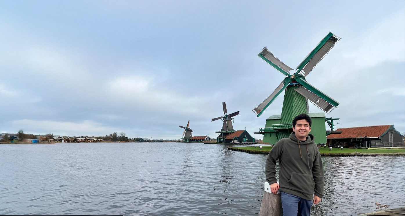 El estudiante Tomás Triviño en Países Bajos