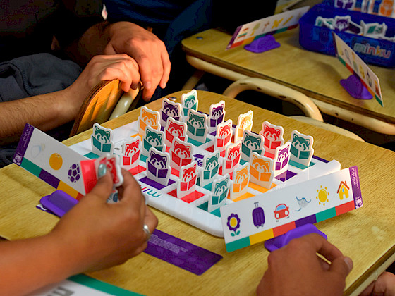 Tablero y manos de jugadores