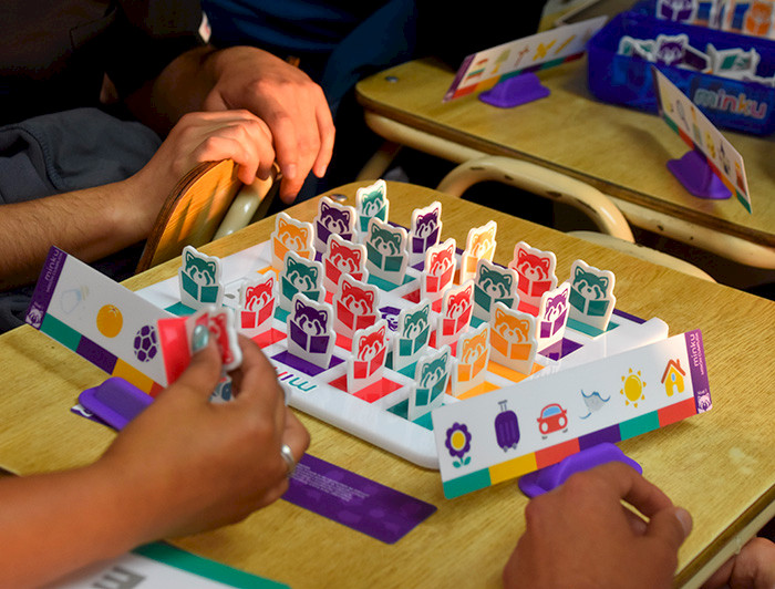 Tablero y manos de jugadores