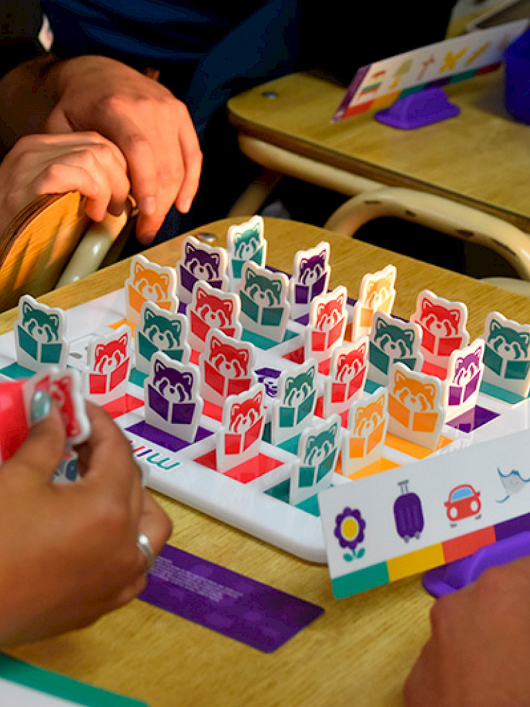Tablero y manos de jugadores