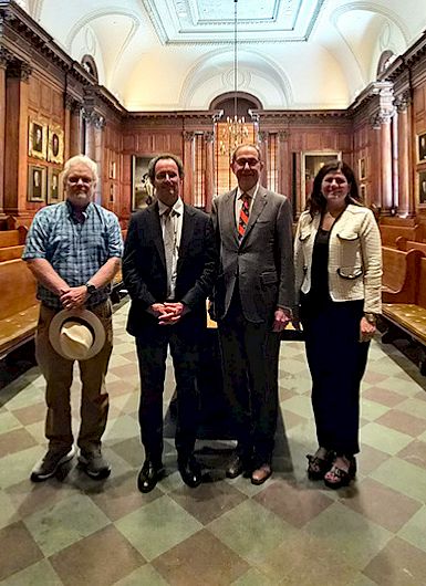 John Londregan, President Juan Carlos de la Llera, Chrsitopher Eisgruber and Isabel Alarcón