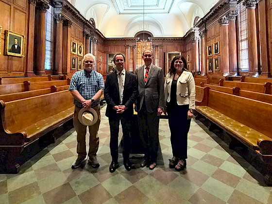 John Londregan, President Juan Carlos de la Llera, Chrsitopher Eisgruber and Isabel Alarcón