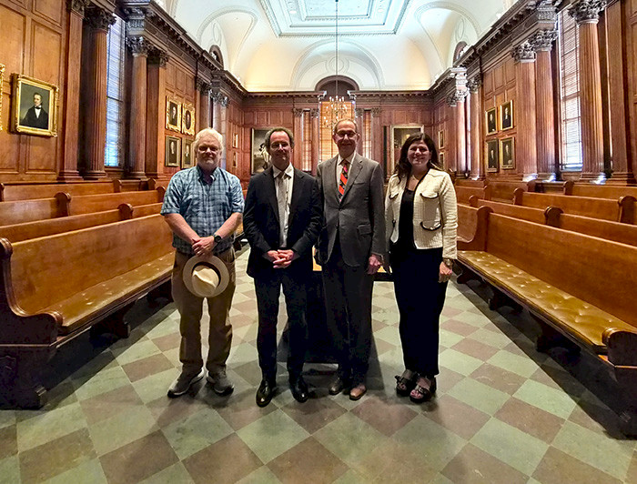 John Londregan, President Juan Carlos de la Llera, Chrsitopher Eisgruber and Isabel Alarcón