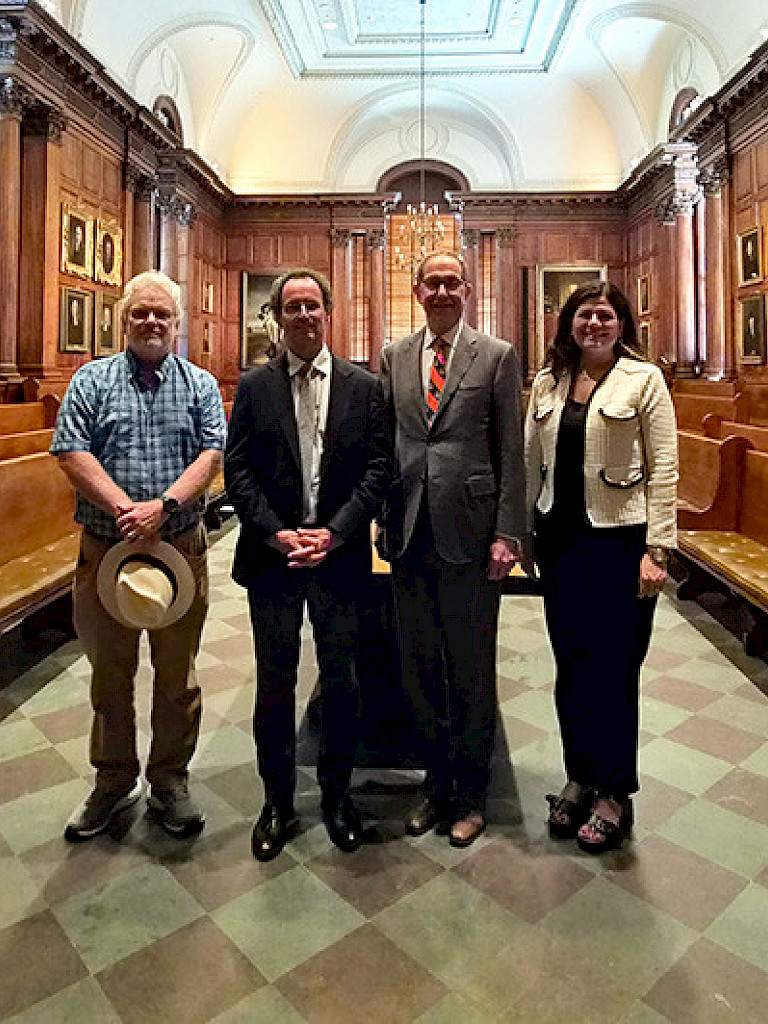 John Londregan, President Juan Carlos de la Llera, Chrsitopher Eisgruber and Isabel Alarcón