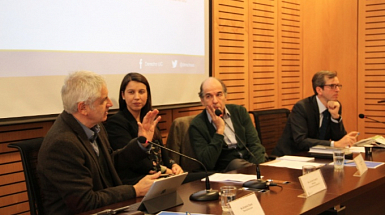 Panel del Coloquio: Propósito de la Empresa Moderna, organizado por el Programa de Sostenibilidad Corporativa de la Facultad de Derecho UC.