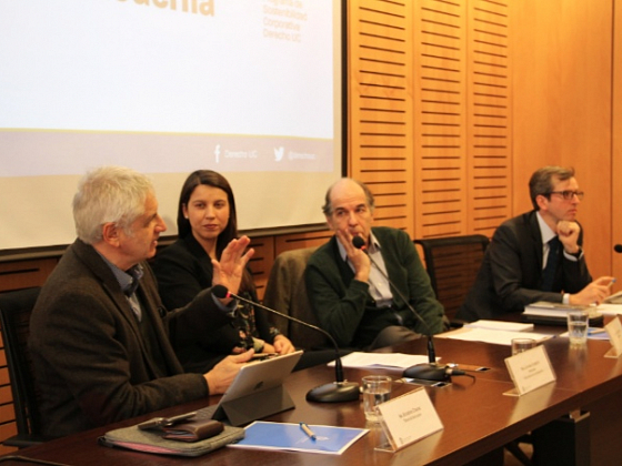 Panel del Coloquio: Propósito de la Empresa Moderna, organizado por el Programa de Sostenibilidad Corporativa de la Facultad de Derecho UC.