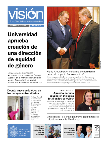 Portada periódico Visión UC, número 283