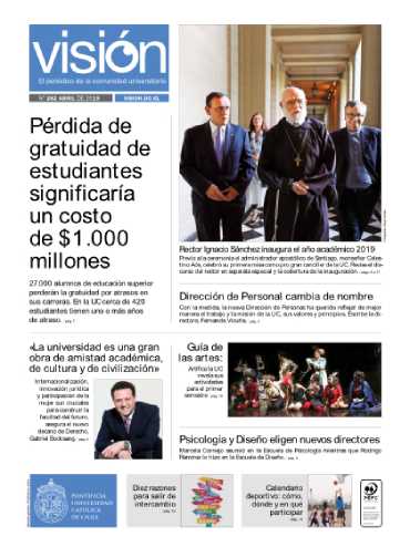 Portada periódico Visión UC, número 282