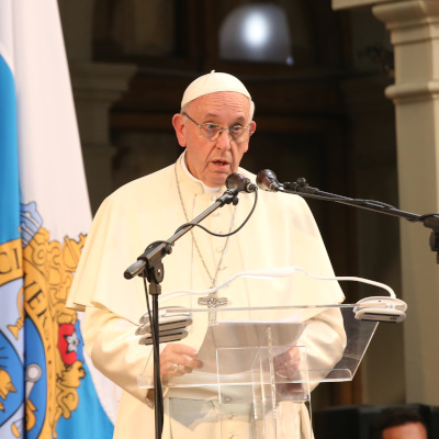 El Papa Francisco durante su visita a la UC.