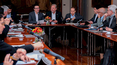 Líderes de la Universidad de Los Andes de Colombia, el TEC de Monterrey y la UC se reunieron en Bogotá.